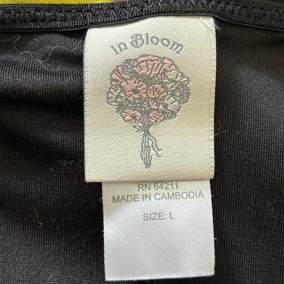 In Bloom Black Stretch and Velvet V Neck‎ Chemise Size Large Pre-Owned - Picture 4 of 7